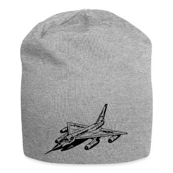 Flugzeug - Jersey-Beanie - Grau meliert - Vorne