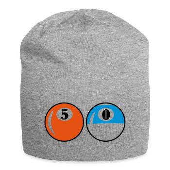 Billardkugeln - 50 Jahre Geburtstag - Jersey-Beanie - Grau meliert - Vorne