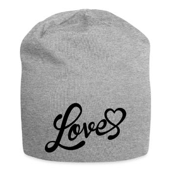 love - Bonnet en jersey - gris chiné - Devant