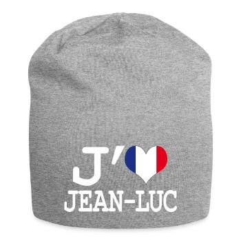 I love jean-luc - Jersey Beanie - heather grey - Front