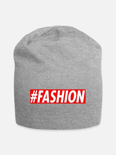 #Fashion - Jersey-Beanie - Grau meliert