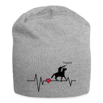 Heartbeat Western Rider - Jersey Beanie - heather grey - Front