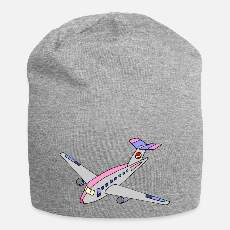Flugzeug - Jersey-Beanie - Grau meliert