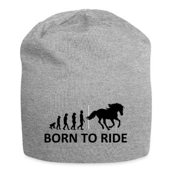Né pour monter à cheval - Bonnet en jersey - gris chiné - Devant