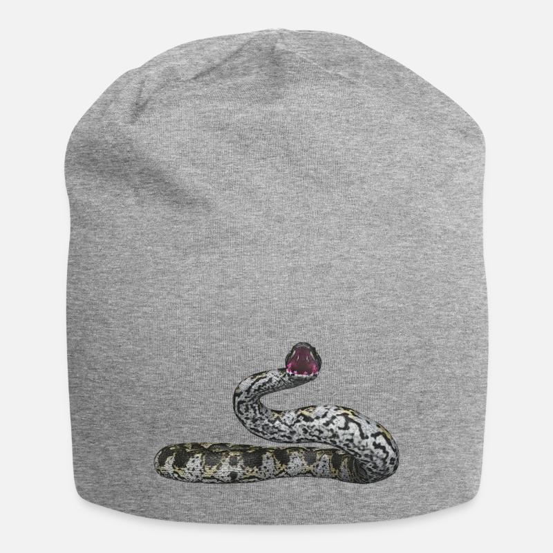 Abgottschlange, Boa Constrictor, Schlange - Jersey-Beanie - Grau meliert