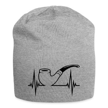 Tabakpfeife Puls Herzschlag - Jersey-Beanie - Grau meliert - Vorne