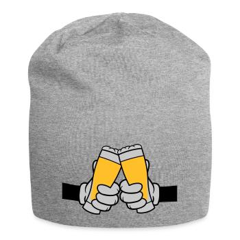 2 Friends Toast Beer Glass - Jersey Beanie - heather grey - Front