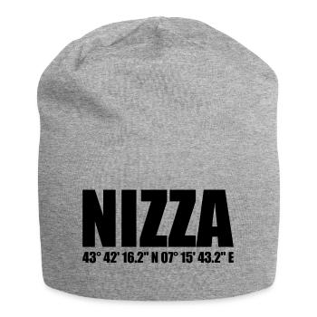 Nizza Koordinaten - Jersey-Beanie - Grau meliert - Vorne