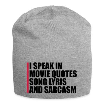 speak lyrics and sarcasm - Jersey Beanie - heather grey - Front