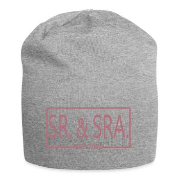 Sr. & Sra. Est. 2022 - Hochzeitsgeschenk für Männer & Frauen - Jersey-Beanie - Grau meliert - Vorne