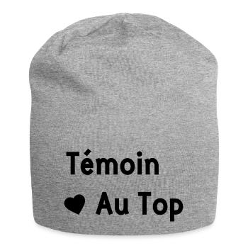 Témoin au top - Bonnet en jersey - gris chiné - Devant