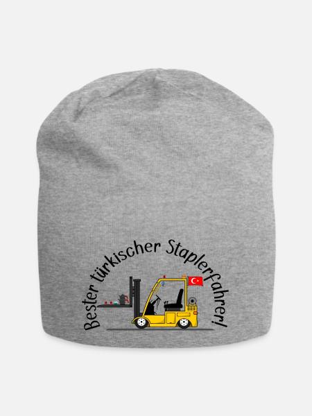 Staplerfahrer bester türkischer Staplerfahrer - Jersey-Beanie - Grau meliert