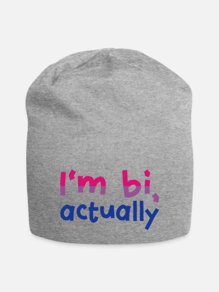 I'm bi, actually - Jersey-Beanie - Grau meliert