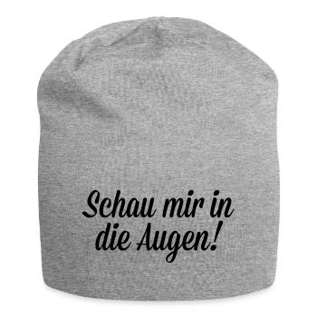 Schau mir in die Augen - Jersey-Beanie - Grau meliert - Vorne