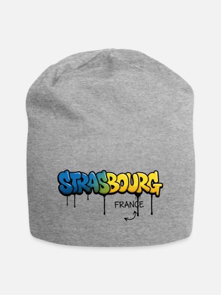 Graffiti-Style Strasbourg Schriftzug - Jersey-Beanie - Grau meliert
