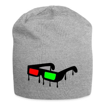 3d_brille2 - Jersey-Beanie - Grau meliert - Vorne