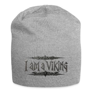 I Am A Viking – Celtic Knot Typography - Jersey Beanie - heather grey - Front