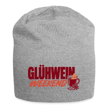 Glühwein Weekend mit Glühwein-Grafik - Jersey-Beanie - Grau meliert - Vorne