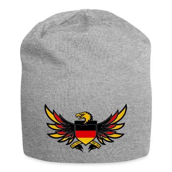 deutschlandwappen - Jersey-Beanie - Grau meliert - Vorne