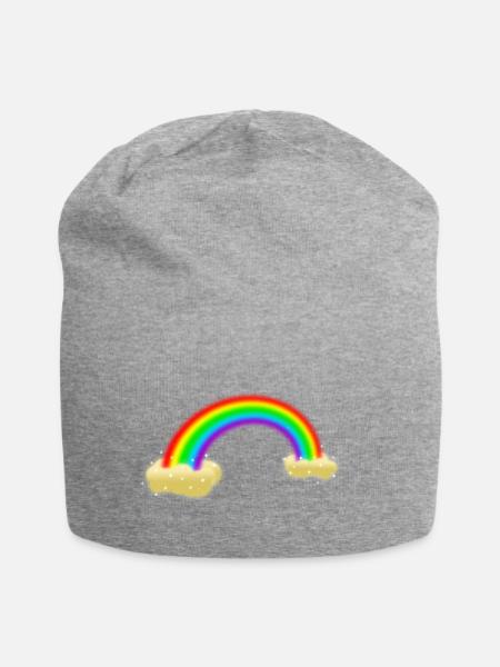 Rainbow - Jersey-Beanie - Grau meliert