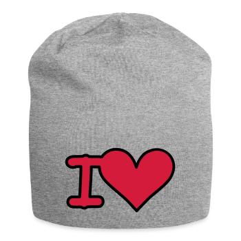 i love - Jersey-Beanie - Grau meliert - Vorne