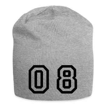 Nummer - 08 - null acht - Jersey-Beanie - Grau meliert - Vorne