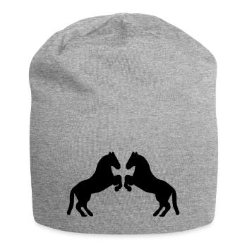 pferde - Jersey-Beanie - Grau meliert - Vorne