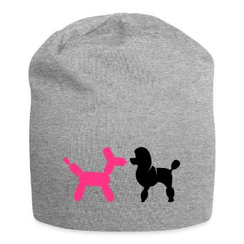 Poodle and Balloon Poodle - Jersey Beanie - heather grey - Front