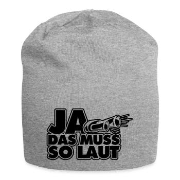 ja das muss so laut - Jersey-Beanie - Grau meliert - Vorne