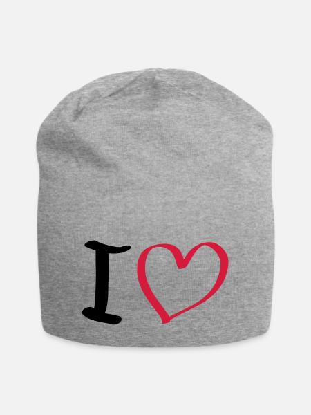 i love - Jersey Beanie - heather grey