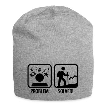 hiking: problem solved - Jersey-Beanie - Grau meliert - Vorne