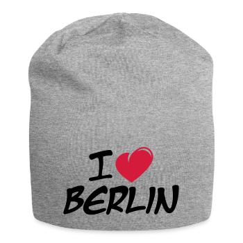 I love Berlin / Ich liebe Berlin - Jersey-Beanie - Grau meliert - Vorne