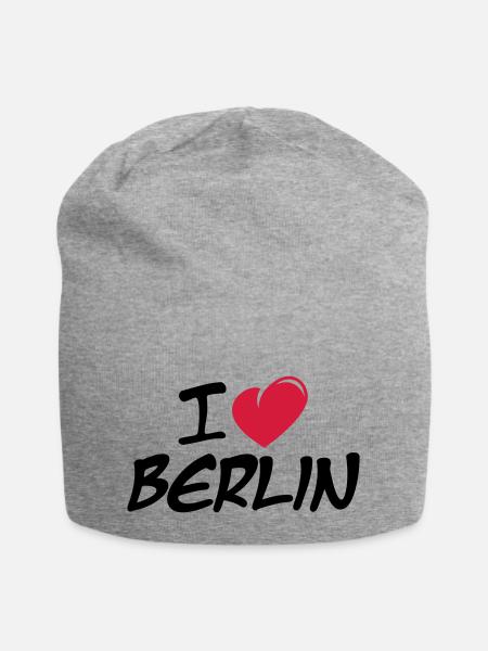 I love Berlin / Ich liebe Berlin - Jersey-Beanie - Grau meliert