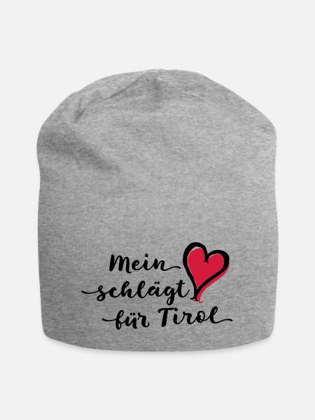 Mein Herz schlägt für Tirol - Jersey-Beanie - Grau meliert