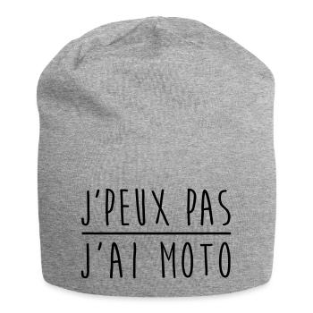 Je peux pas j'ai moto - Bonnet en jersey - gris chiné - Devant
