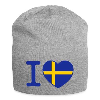 I Love Sweden - Jersey Beanie - heather grey - Front