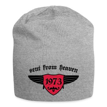 Anniversaire - envoyé du ciel 1973 - Bonnet en jersey - gris chiné - Devant
