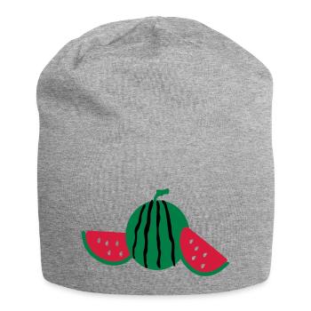 Wassermelone Obst - Jersey-Beanie - Grau meliert - Vorne