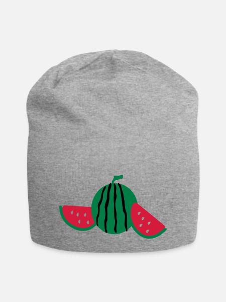 Wassermelone Obst - Jersey-Beanie - Grau meliert