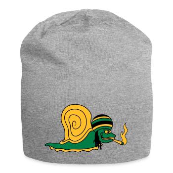 kiffer kiffen joint drugs smoking jamaica raggae - Jersey Beanie - heather grey - Front