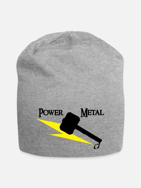 Power Metal with hammer and lightning - Jersey Beanie - heather grey