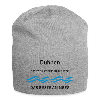 Duhnen - das beste am Meer - Jersey-Beanie - Grau meliert - Vorne