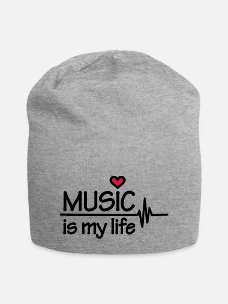 Music is my life - Jersey Beanie - heather grey