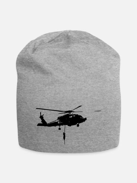 Helicopter militärische Intervention - Jersey-Beanie - Grau meliert
