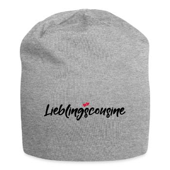 Lieblingscousine beste Cousine Spruch Geschenk - Jersey-Beanie - Grau meliert - Vorne