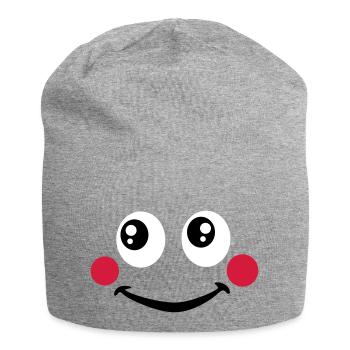 Augen - Jersey-Beanie - Grau meliert - Vorne