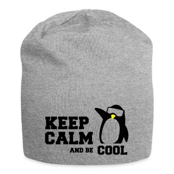 Penguin garder son calme - Bonnet en jersey - gris chiné - Devant