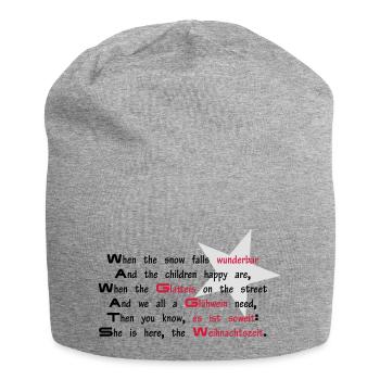 Spruch Weihnachten - Jersey-Beanie - Grau meliert - Vorne