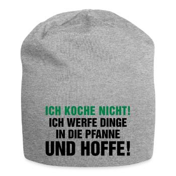 kochen Küche braten grillen Pfanne Topf Kitchen - Jersey-Beanie - Grau meliert - Vorne