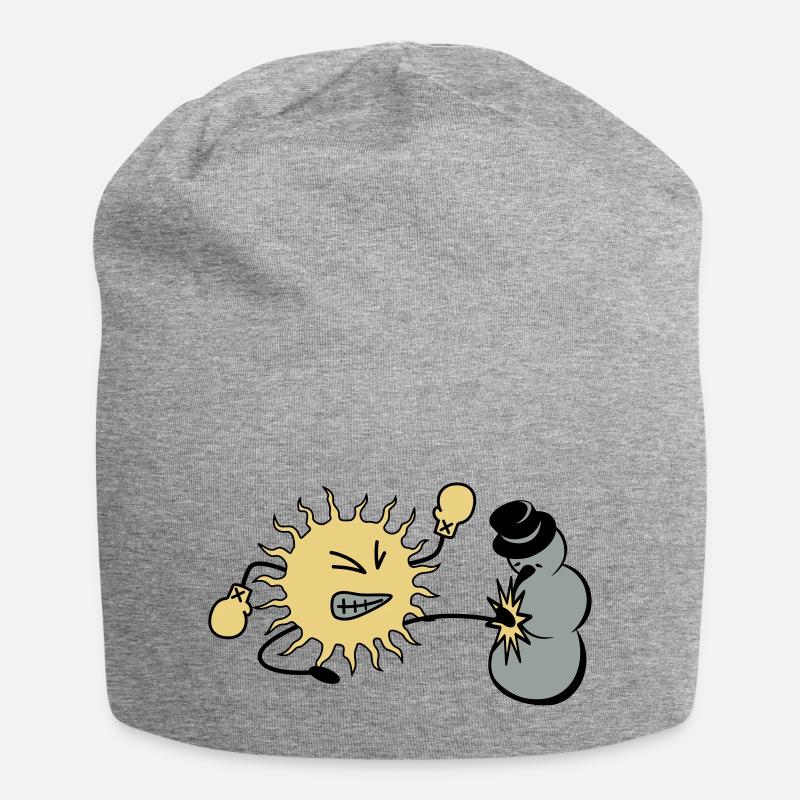sonne kickt schneemann - Jersey-Beanie - Grau meliert